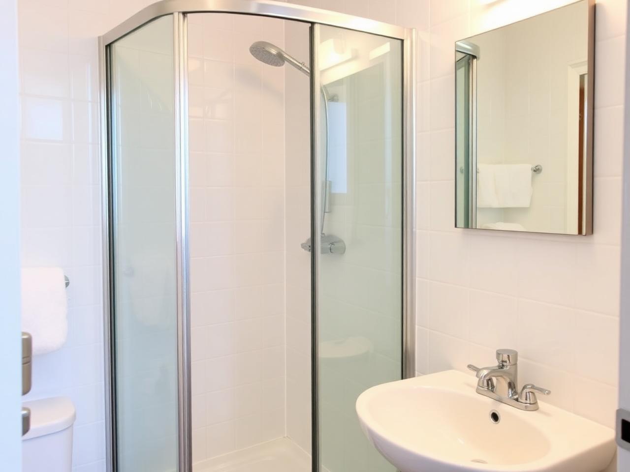 Sample image of a bathroom with shower (AI-generated placeholder)