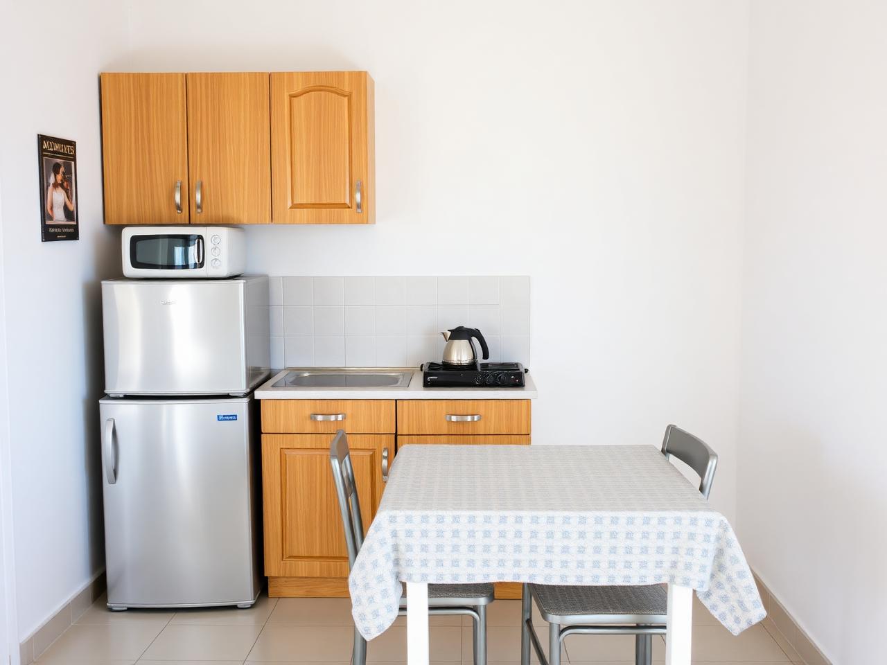 Sample image of a fully equipped kitchenette (AI-generated placeholder)